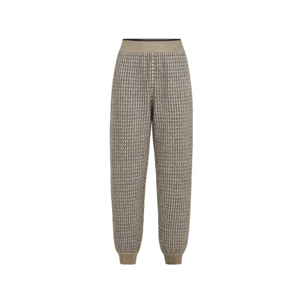 Sparkling houndstooth trousers in Light Brown