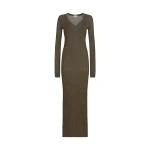 Brunello Cucinelli Sparkling knit dress with monili in Coffee | Dresses | Coveti