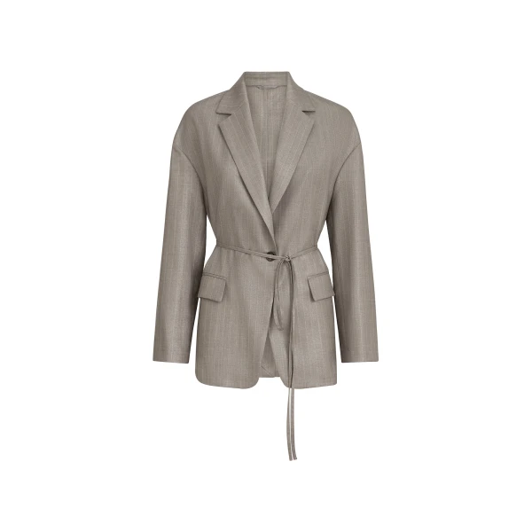 Sparkling pinstripe blazer in Silver