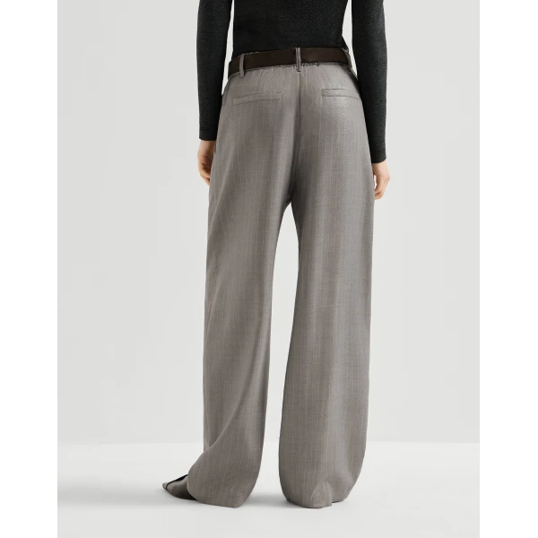 Sparkling pinstripe track trousers in Silver - Image 3