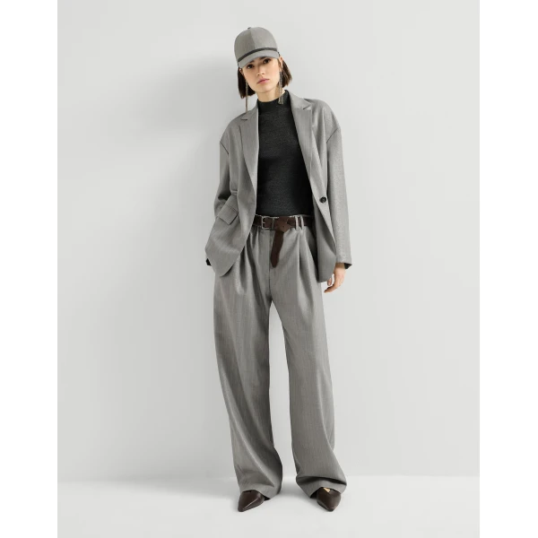 Sparkling pinstripe track trousers in Silver - Image 5