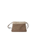 Brunello Cucinelli Sparkling textured leather pouch bag in Bark | Clutch Bags | Coveti