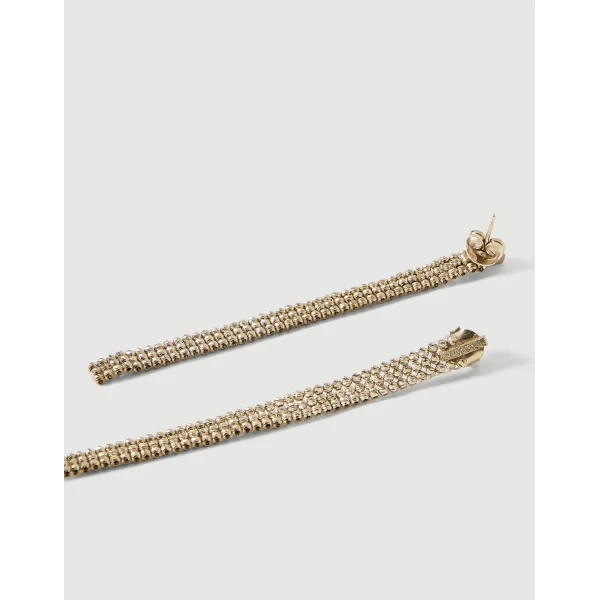 Brunello Cucinelli Sterling Silver cascade earrings in Gold, view 2 | Earrings | Coveti