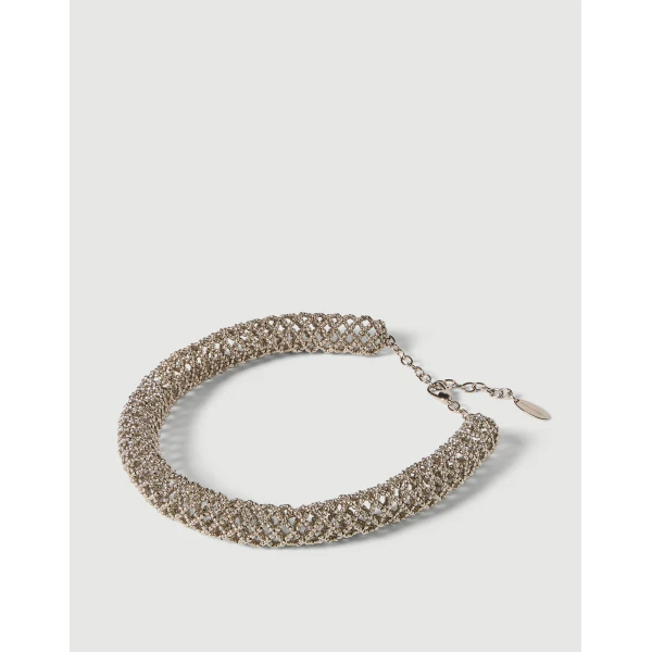 Brunello Cucinelli Sterling Silver choker in Silver, view 2 | Necklace | Coveti