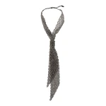 Brunello Cucinelli Sterling Silver tie in Lignite Grey | Necklace | Coveti