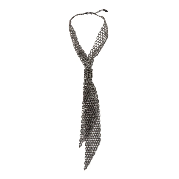 Sterling Silver tie in Lignite Grey