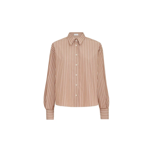 Striped poplin shirt in Dattero