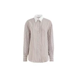 Brunello Cucinelli Striped poplin shirt in White