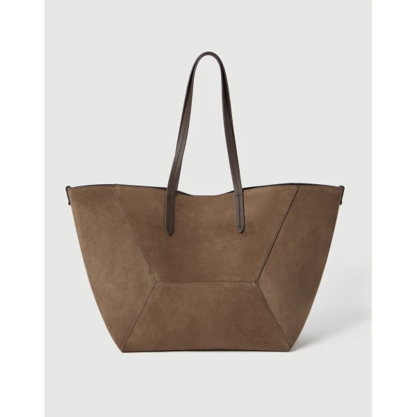 Suede BC Duo large bag in Bark - Image 2