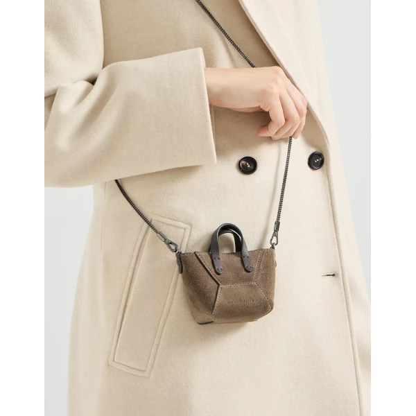 Suede BC Duo micro bag in Bark - Image 4