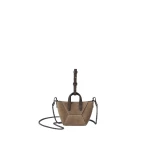 Brunello Cucinelli Suede BC Duo micro bag in Bark