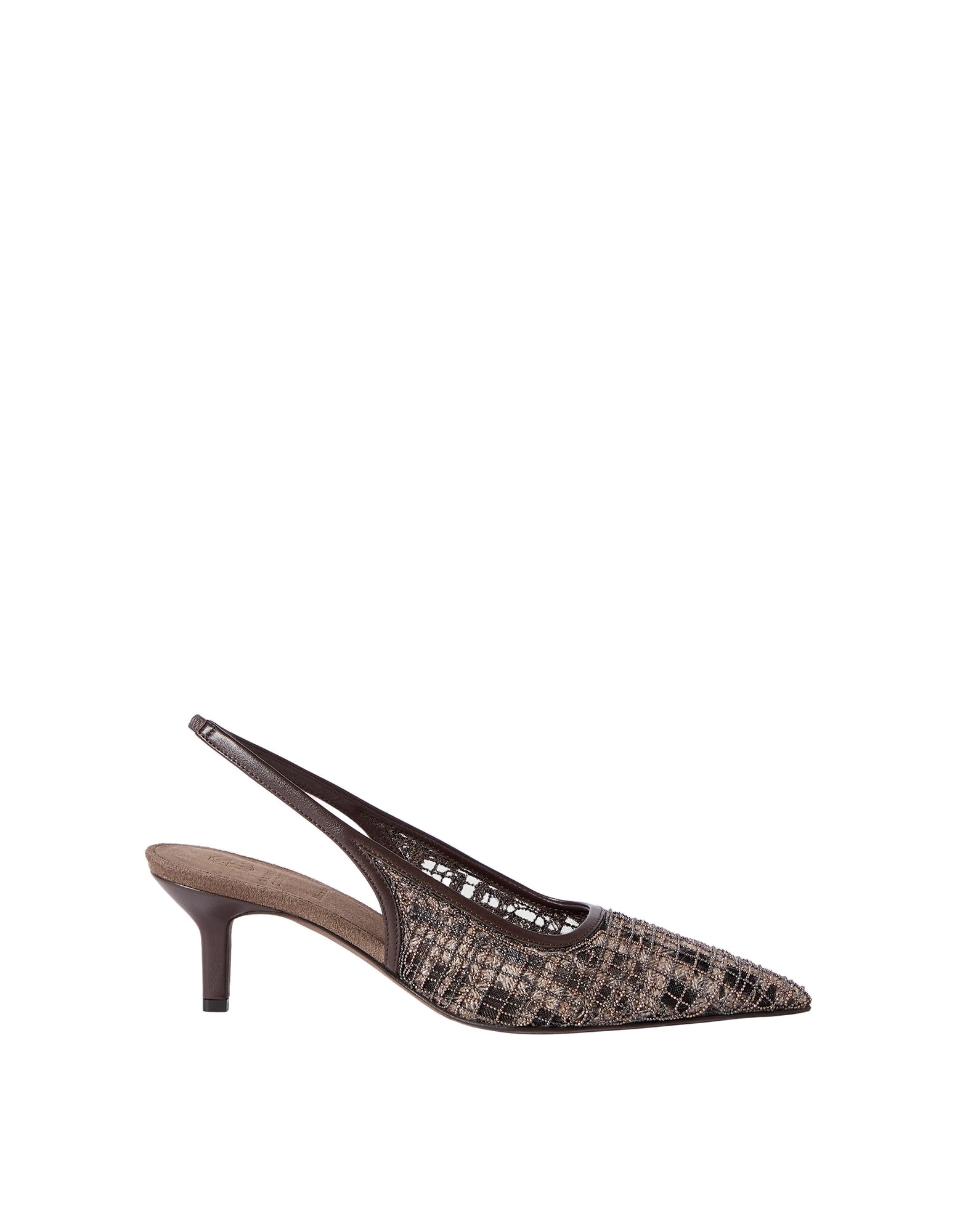 Brunello Cucinelli Suede City heels in Rust Brown | Buy Heels at Coveti Brunello Cucinelli Suede City heels in Rust Brown