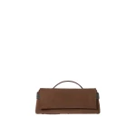 Brunello Cucinelli Suede Essence clutch bag in Caramel