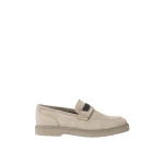Brunello Cucinelli Suede Penny loafer in Light Grey