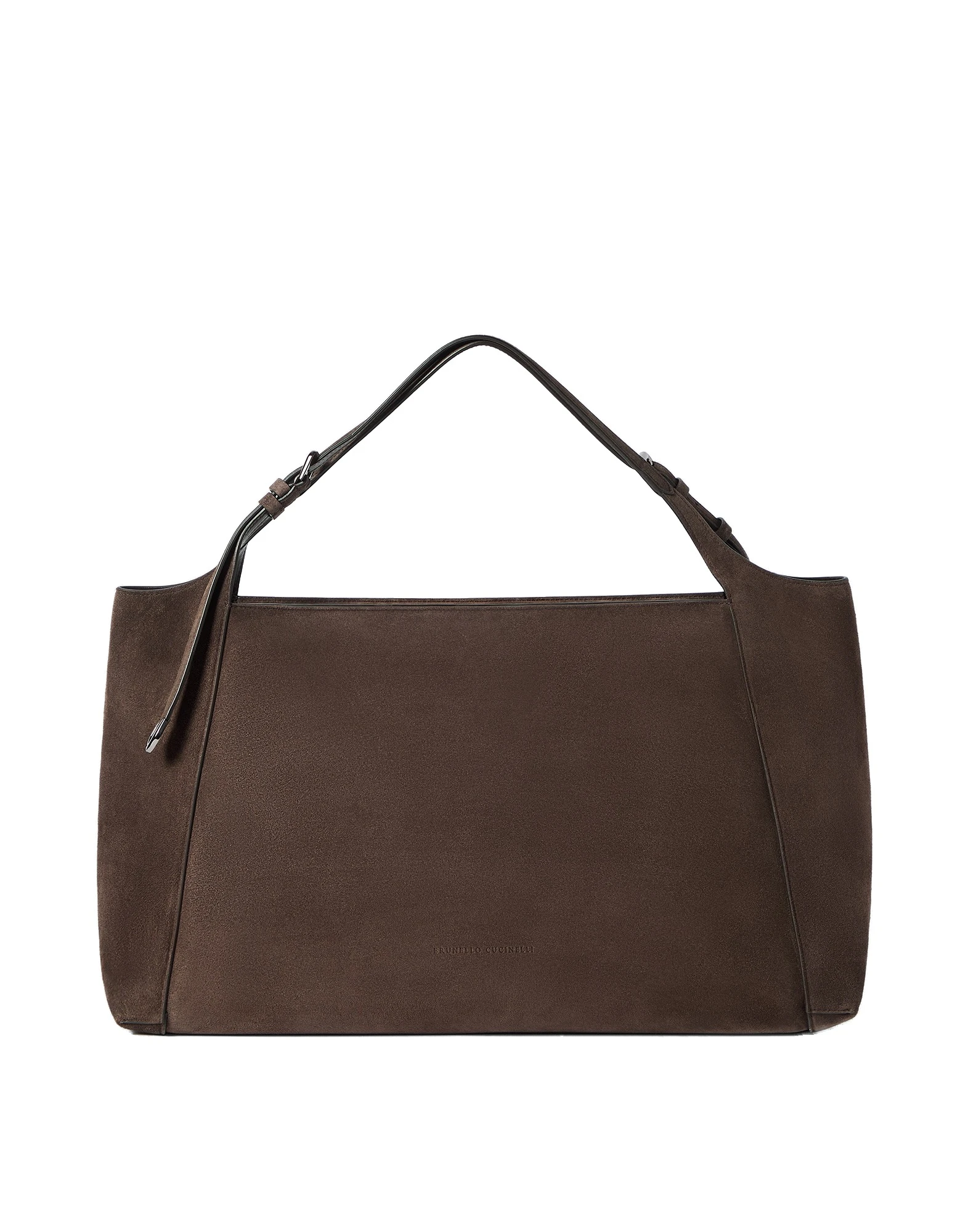 Brunello Cucinelli Suede Sartorial Shopper Bag in Pine Cone Brown | Buy Shoulder & Crossbody Bags at Coveti Brunello Cucinelli Suede Sartorial Shopper Bag in Pine Cone Brown
