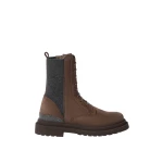 Brunello Cucinelli Suede and knit boots in Espresso