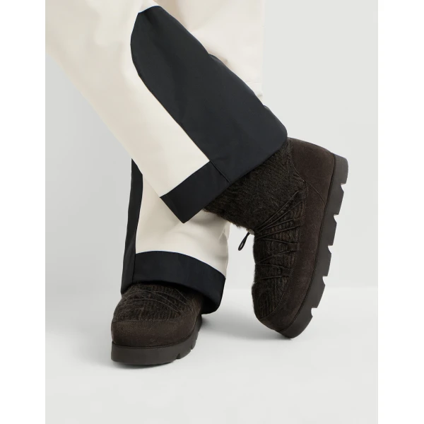 Brunello Cucinelli Suede and knit boots in Pepper, view 4 | Boots | Coveti