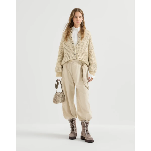 Brunello Cucinelli Suede and shearling boots in Light Brown, view 5 | Boots | Coveti