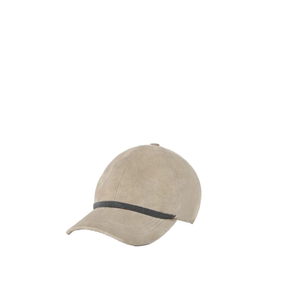 Suede baseball cap in Light Grey