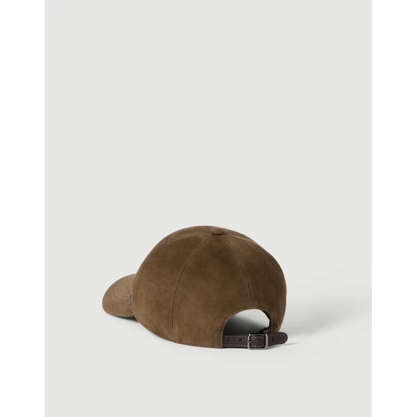 Brunello Cucinelli Suede baseball cap in Origano, view 2 | Hats | Coveti
