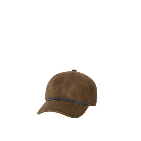 Suede baseball cap in Origano