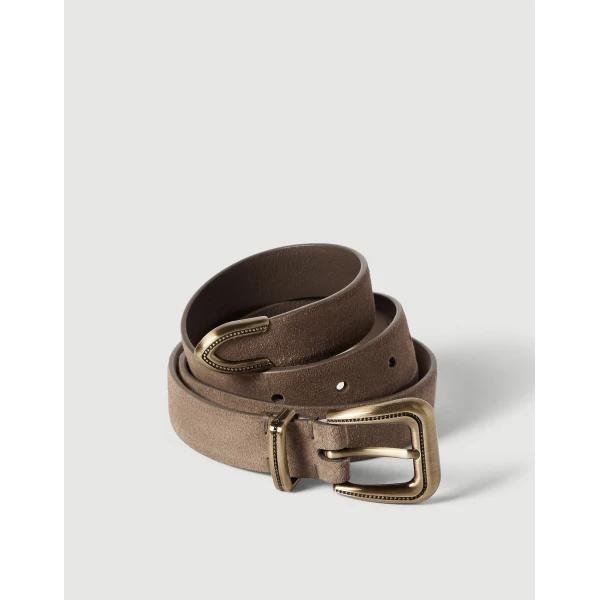 Brunello Cucinelli Suede belt in Brown, view 2 | Belts | Coveti