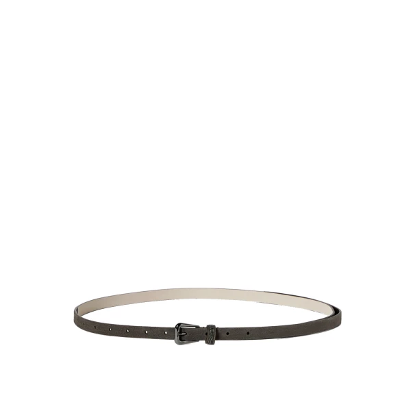 Brunello Cucinelli Suede belt with shiny loop in Pepper | Belts | Coveti