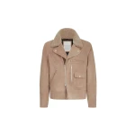 Brunello Cucinelli Suede biker jacket in Light Brown | Jackets | Coveti