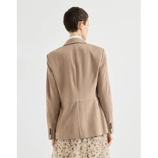 Suede blazer in Light Brown - Image 3