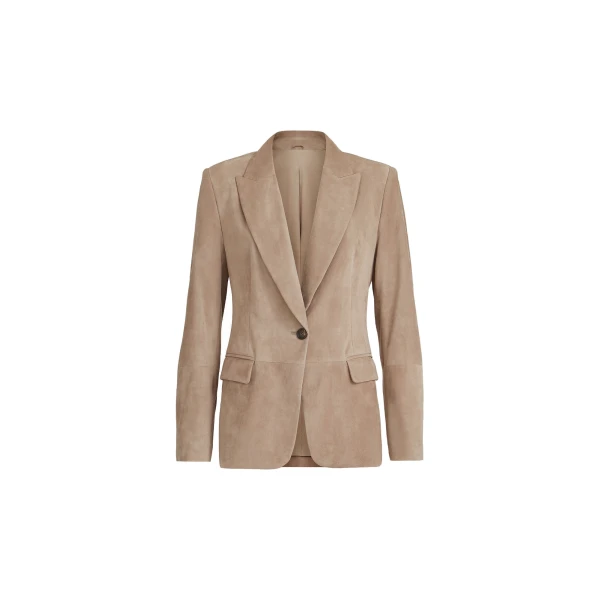 Suede blazer in Light Brown