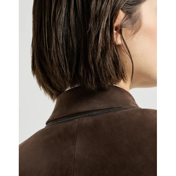Suede blazer in Rust Brown - Image 4