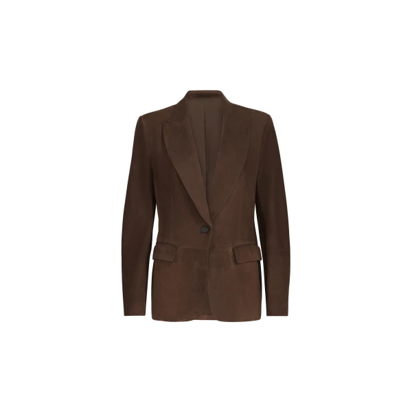 Suede blazer in Rust Brown