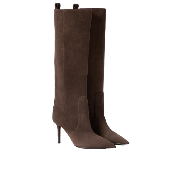 Suede boots with monili in Coffee