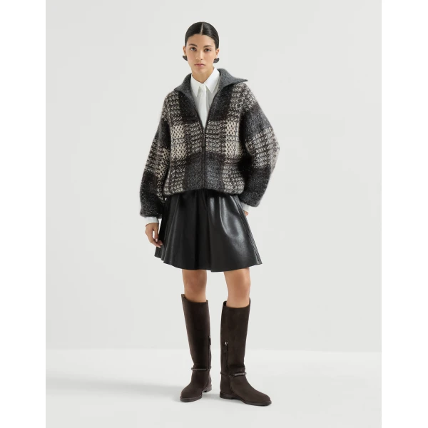 Suede boots with precious strap in Pepper - Image 6
