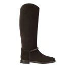 Brunello Cucinelli Suede boots with precious strap in Pepper