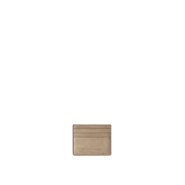 Brunello Cucinelli Suede card case in Beige | Wallets & Purses | Coveti