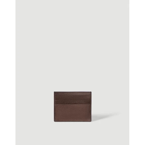 Brunello Cucinelli Suede card case in Espresso, view 2 | Wallets & Purses | Coveti