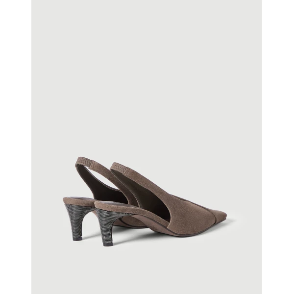 Suede city slingbacks in Bark - Image 3