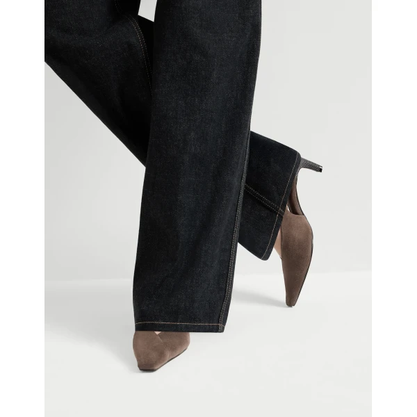 Suede city slingbacks in Bark - Image 5
