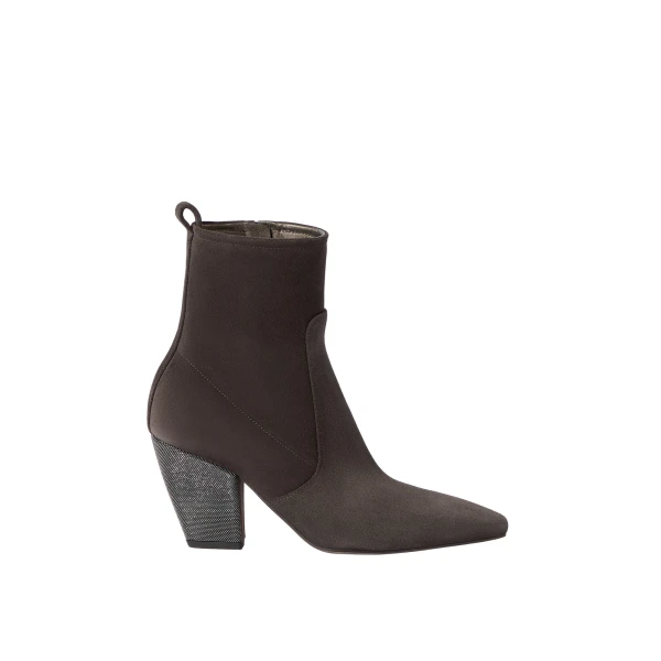 Brunello Cucinelli Suede heeled boots in Pepper