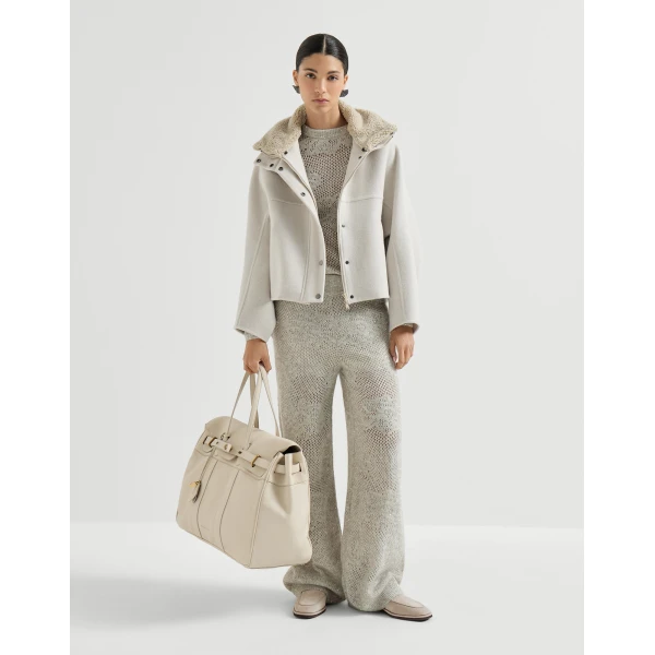 Suede loafers with monili in Light Grey - Image 6