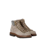 Brunello Cucinelli Suede mountain-style boots in Dark Grey | Boots | Coveti
