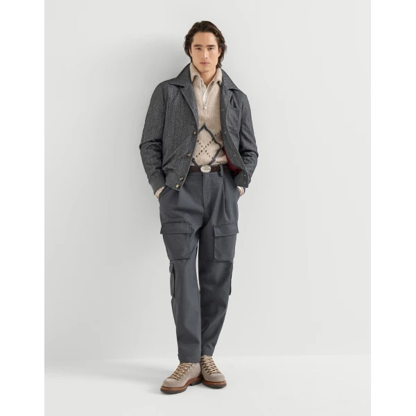 Brunello Cucinelli Suede mountain-style boots in Dark Grey, view 4 | Boots | Coveti