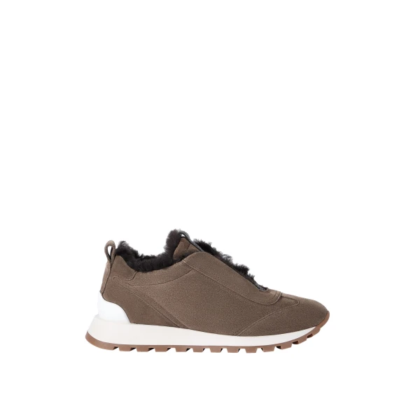 Brunello Cucinelli Suede runners in Pine Cone Brown