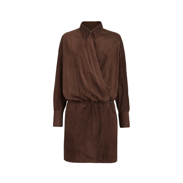 Brunello Cucinelli Suede shirt dress in Brown Gianduia