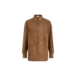 Brunello Cucinelli Suede shirt with monili in Light Brown