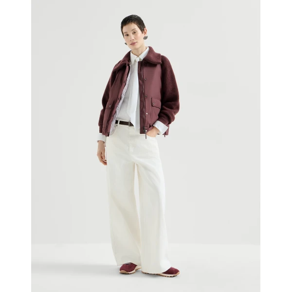 Suede sneakers with monili in Burgundy - Image 6
