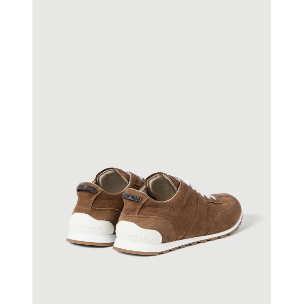 Suede sneakers with monili in Caramel - Image 3