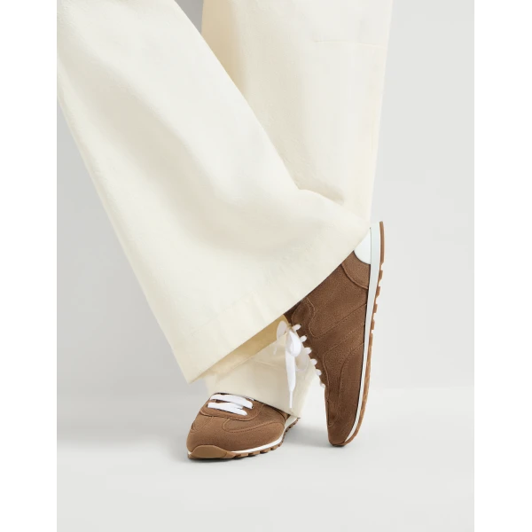 Suede sneakers with monili in Caramel - Image 5