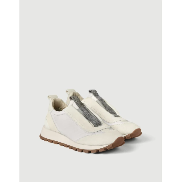 Suede sneakers with monili in White - Image 2